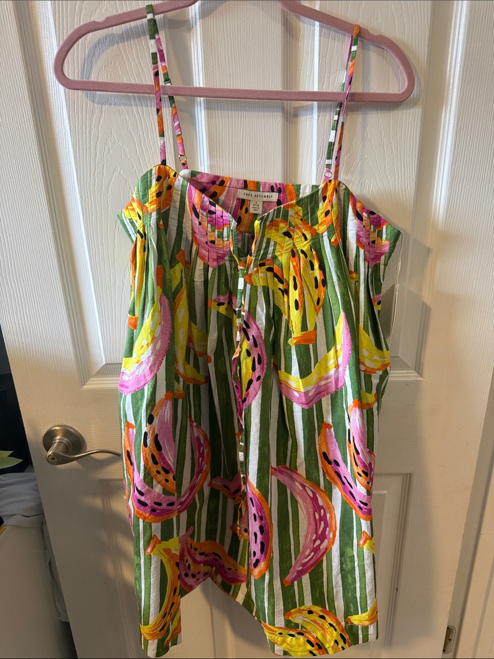 NWT- SUPER CUTE! Bright Green Striped Maxi Skirt with Pink & Yellow Floral print